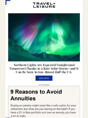Travel + Leisure - Northern Lights Are Expected Tonight (and Tomorrow)