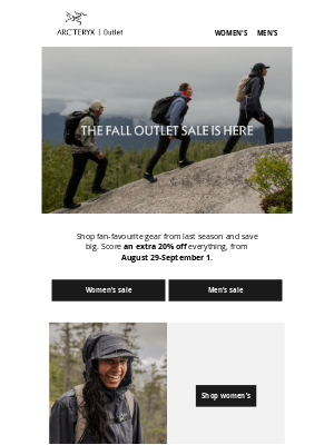 Arc’teryx - The Fall Outlet Sale is on