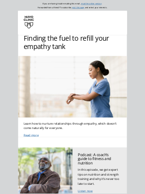 Mayo Clinic - Finding the fuel to refill your empathy tank
