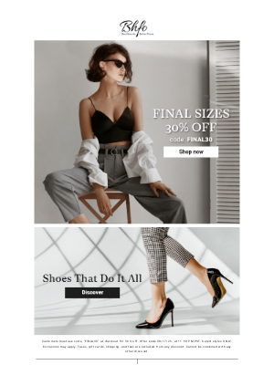 BHFO - Grab Your Size – 30% Off Today