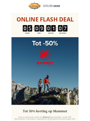 A.S.Adventure (Netherlands) - Online flash deal: tot -50% op Mammut