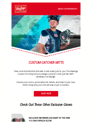 Rawlings Sporting Goods - Design Your Custom Cal Raleigh Catcher's Mitt