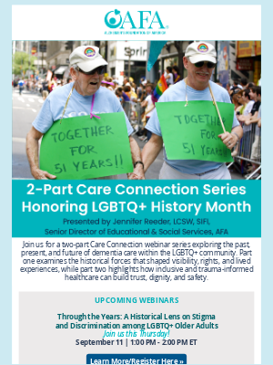 Alzheimer's Foundation of America - Happening This Thursday: Care Connection Webinar at 1 PM ET