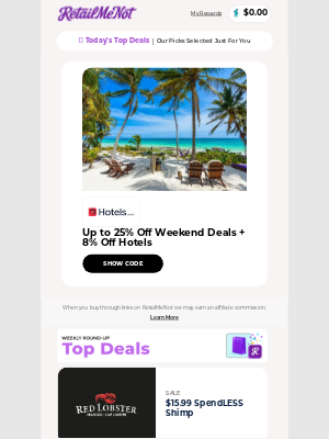 RetailMeNot - 🍤 Red Lobster $15.99 SpendLESS Shrimp | Macy's | 📱 Verizon Get iPhone 17 Pro on Us | Petco & More!