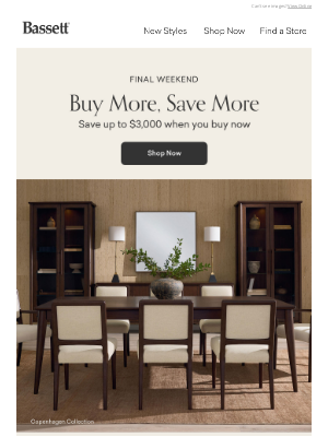 Bassett Furniture Industries - Ending Soon: Buy More, Save More!