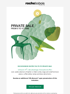Roche Bobois (United Kingdom) - Private Sale: from 5th June