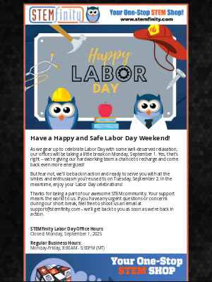 STEMfinity - Have a Happy and Safe Labor Day Weekend