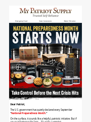 My Patriot Supply - FEMA can’t save you. And they know it.