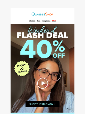 GlassesShop - ⚡ Weekend Flash Deal is Here!