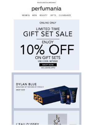 perfumania - Gift Set Sale | Enjoy 10% Off