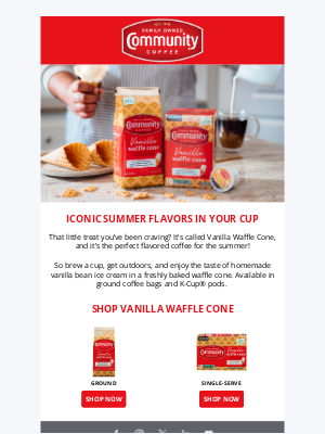Community Coffee - Get your summer sips here ☕️🍦