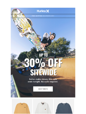 Hurley - ENDS TONIGHT: Up to 30% off sitewide🔥