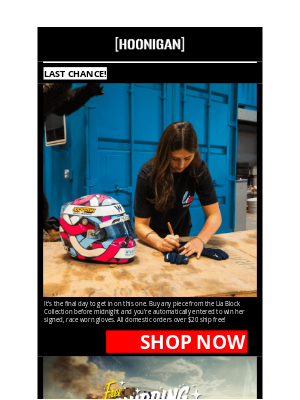 Hoonigan - LAST CHANCE TO WIN LIA’S GLOVES