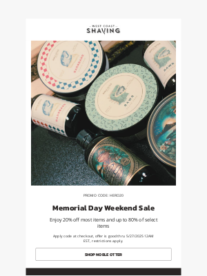 West Coast Shaving - Memorial Day Sale: Sharp Looks, Sharper Deals