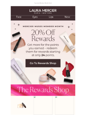 Laura Mercier Cosmetics - Save 20% in Our Rewards Shop 🛍️