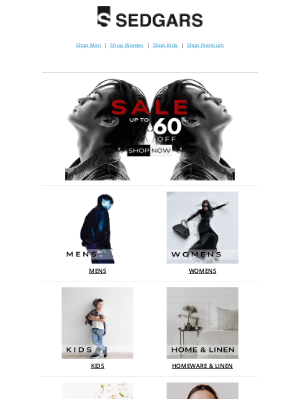 Sedgars - Up to 60% Off
