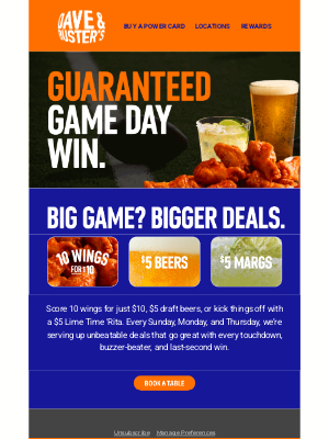 Dave & Buster's - Sunday Deals Inside!