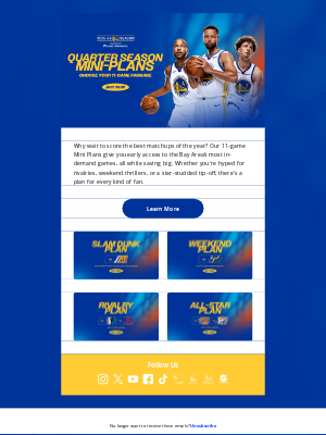 Golden State Warriors - Save With Mini Plans Starting at $97 Per Game