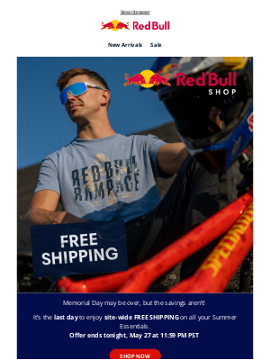 Red Bull - FREE SHIPPING Ends Tonight! 🎁