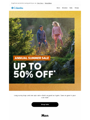 Columbia Sportswear - Now up to 50% off gear in your size. 🚨