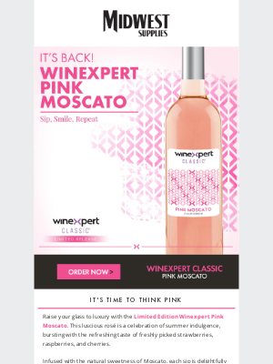 Midwest Supplies - Pink Moscato is Back for Summer 🥂