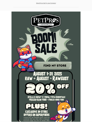 Pet Pros - Get Ready for Rawgust Super Sale!