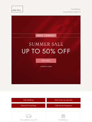 Inside Story (United Kingdom) - LAST CALL: Sale up to 50% off – ENDS TONIGHT!