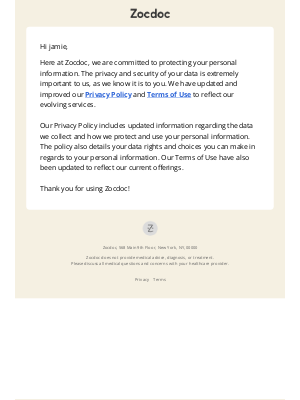 Zocdoc - We’ve updated our Privacy Policy and Terms of Use