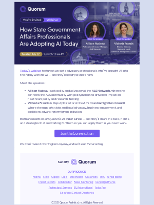 Quorum - Starts at 1 pm ET: How your peers are using AI in advocacy