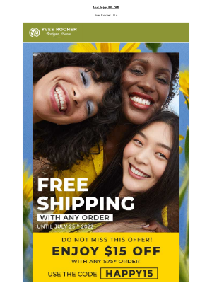 Yves Rocher - FREE Shipping On EVERYTHING