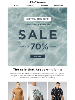 Ben Sherman - Up to 60% off + an EXTRA 10% OFF