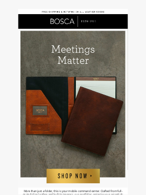 Bosca Accessories - Meetings Matter. So Should Your Portfolio