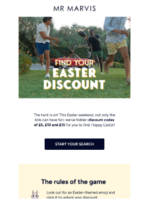 Mr Marvis - The game is on: Easter discount