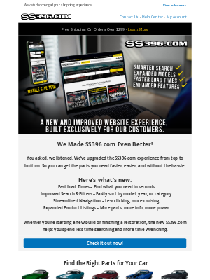 Ground Up - Faster, Smoother, Better. A New SS396.com is Here!