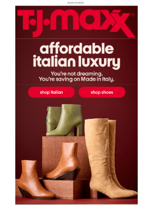 T.J. Maxx - 🗣️ Just in from Italy: Luxe for less
