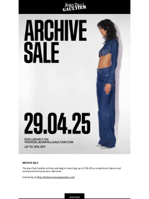 Archive sale | Your invitation