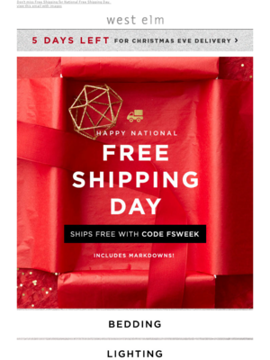 Free Shipping & Guaranteed Christmas Delivery Ends Tomorrow