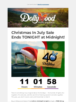 Dollywood - 🎁 Ends TONIGHT: Last Chance for a FREE Christmas Bring-A-Friend Ticket!