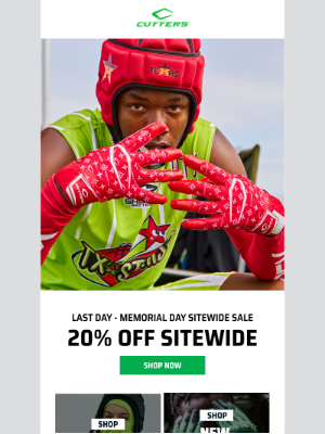 Cutters Sports - ⌛ FINAL CALL! Save 20% Off EVERYTHING