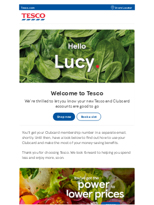 lucy, welcome to Tesco
