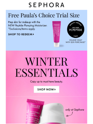 Sephora - Warm up your winter with these cold-weather essentials ❄️