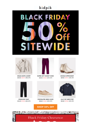 Kidpik - 50% OFF Sitewide! Black Friday Sale