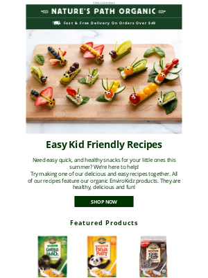 Nature's Path Foods - Easy Kid Friendly Recipes