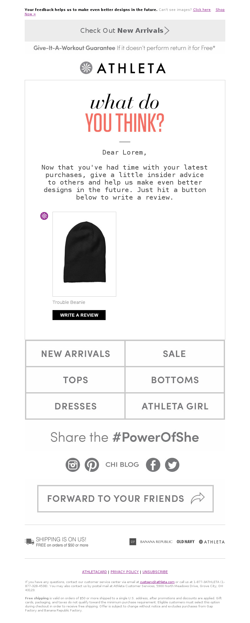 Athleta - Did you like your purchase? Write a review!