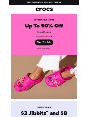 Crocs - Up to 50% off today! Find your new sole-mate.