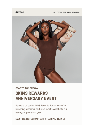 SKIMS - Starts Tomorrow: SKIMS Rewards Anniversary Event