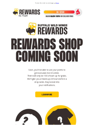 Buffalo Wild Wings - Member Exclusive Merch Store is hitting your App🤯​
