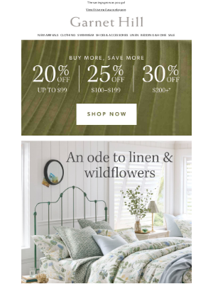 Garnet Hill - Up to 30% OFF: stack up your savings