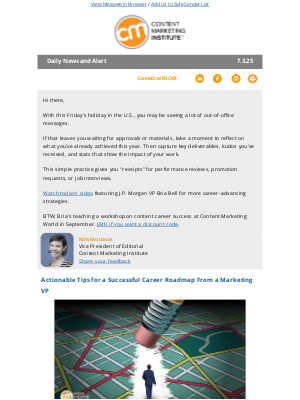 Content Marketing Institute - Actionable Tips for a Successful Career Roadmap From a Marketing VP