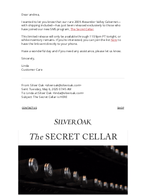 Silver Oak Cellars - FWD: The Secret Cellar is HERE